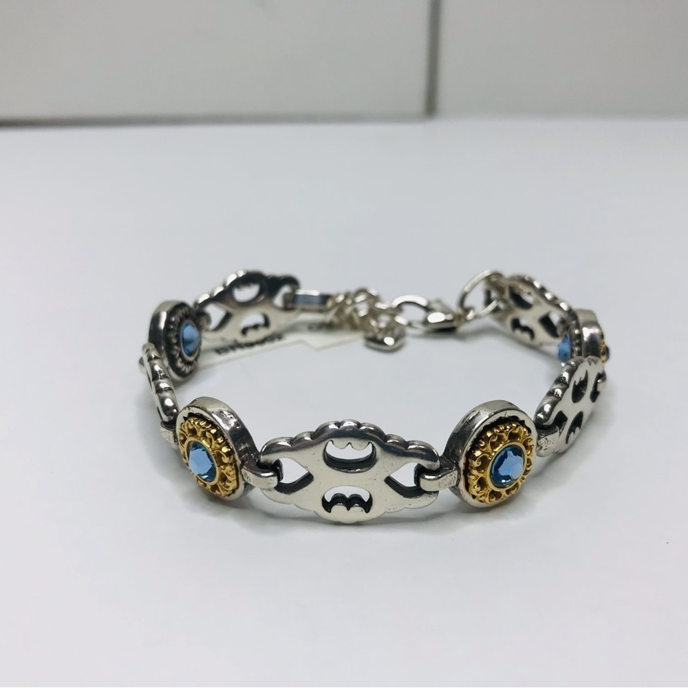 New BRIGHTON Silver Double Sided Blue Gem Bracelet